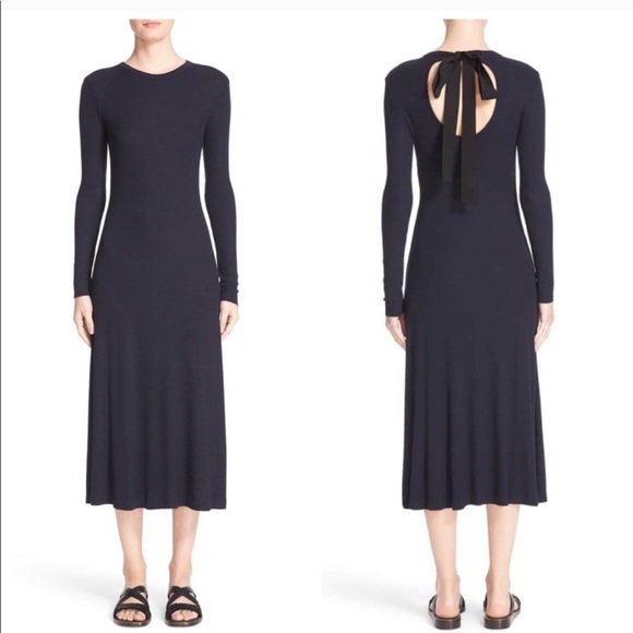 Enza Costa Dresses & Skirts - Enza Costa Open Tie Back Rib Knit Dress in Black